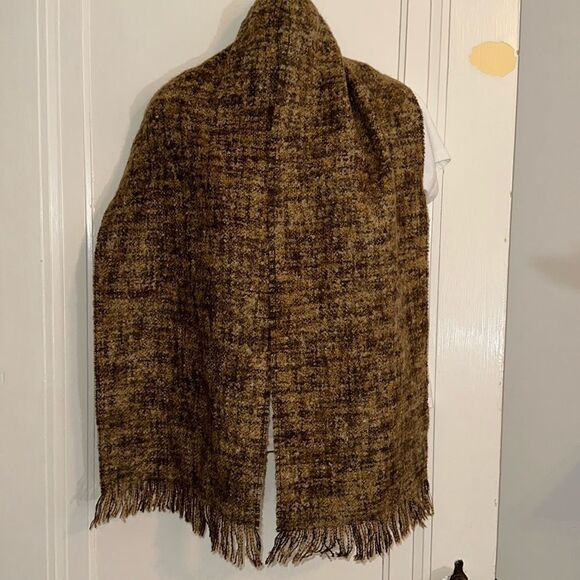 Jones New York brown & tan acrylic/mohair/polyester nubby scarf - Picture 1 of 5